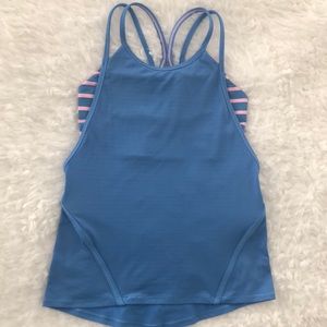 Strappy Ivivva tank with built-in-bra.